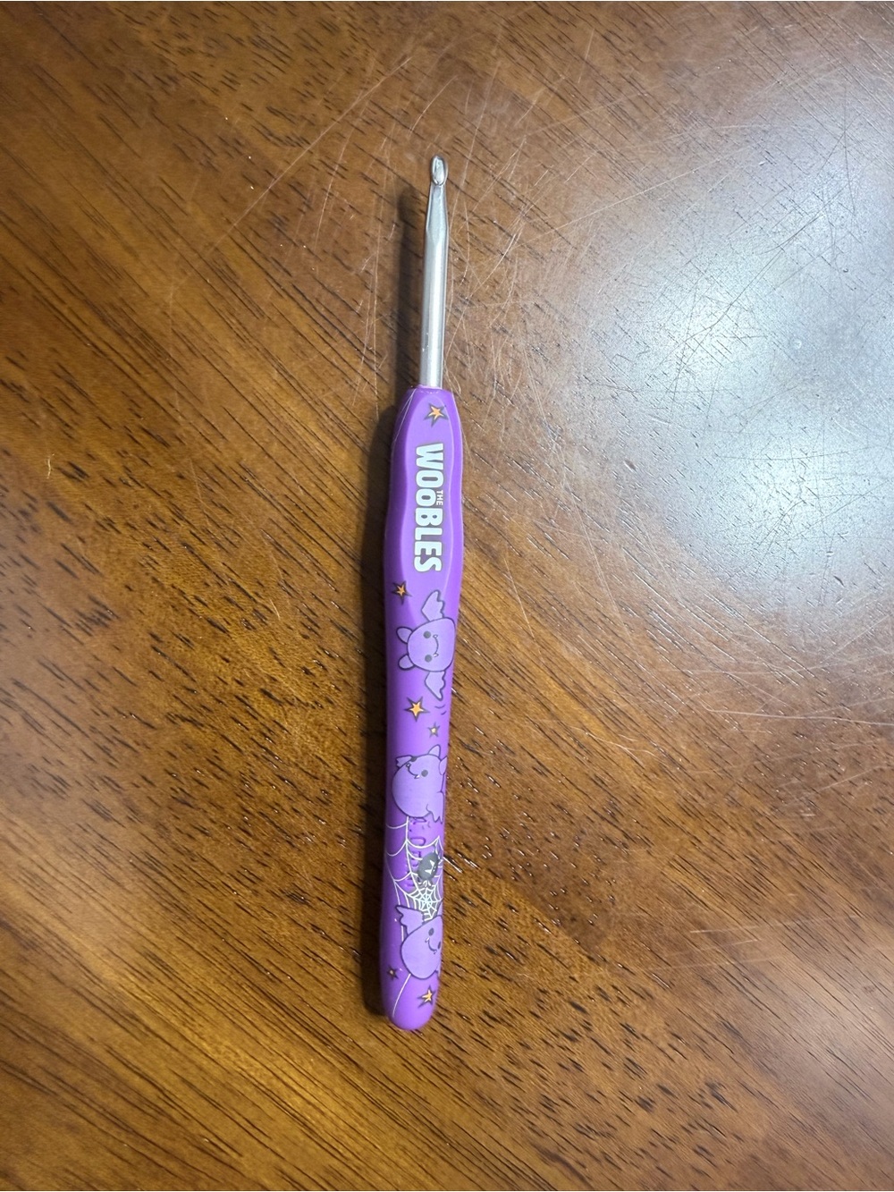 Purple Woobles Crochet Hook, Luna the Bat. 4mm